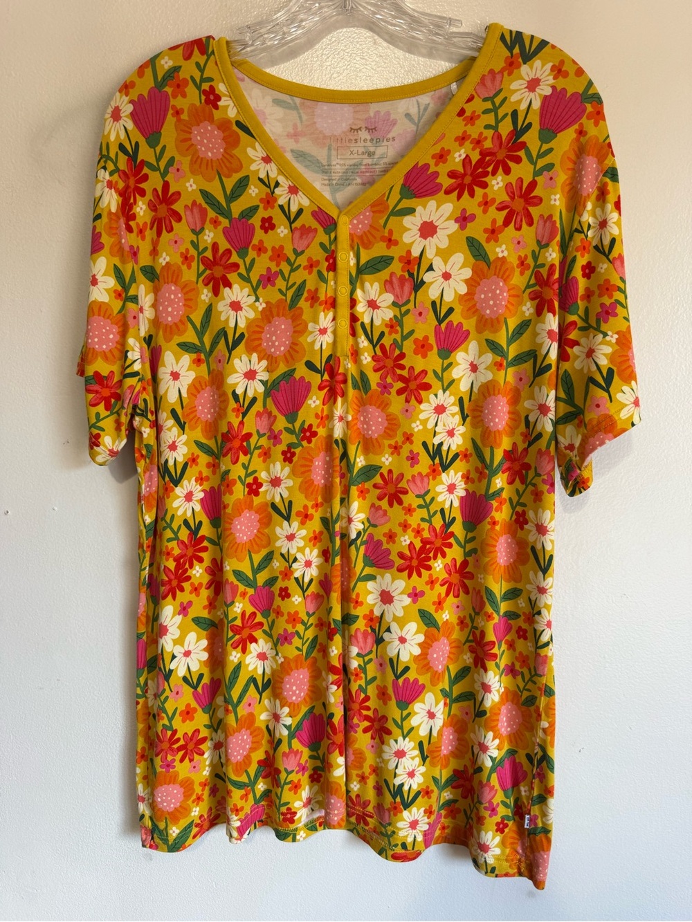 Little Sleepies Sunny Garden Floral Bamboo Spandex Pajama Set Women’s Size XL - Picture 3 of 16
